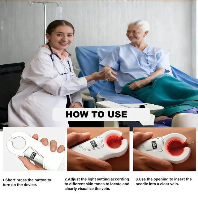 Alt view image 6 of 6 - Portable Vein Finder for IV Access Hand Held Vein Locator Device Type-C Charging Suitable for All Skin Tones, Nurses, Doctors and Home Use (White)