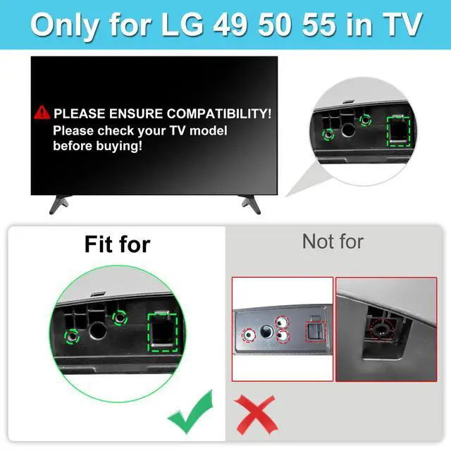 Alt view image 2 of 6 - TV Legs for LG TV Stand Replacement Base, for 49UK/50UK/55UK 55UK6300 55UK6200 55UK6090 55UK6500AUA 50UK6300 50UK6200 50UK6090 50UK6500AUA 49UK6300 49UK6200PUA 49UK6090 LG TV Legs with Screws