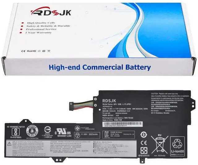 Main image of L17L3P61 L17M3P61 L17C3P61 Laptop Battery for Lenovo IdeaPad 320S-13IKB Yoga 330-11IGM 720-12IKB Flex 6-11IGM Xiaoxin 7000-13 V330S-13IKB Series 5B10N87357 5B10N87358 5B10N87359 11.58V 36Wh (Type A)