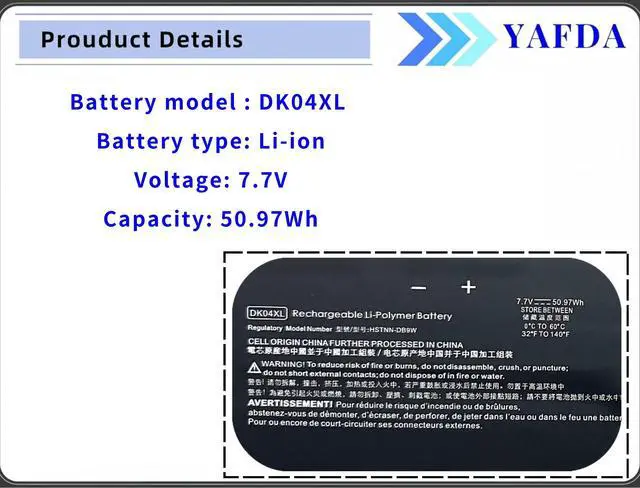 Alt view image 4 of 6 - DK04XL Battery Replacement for HP Chromebook X360 13c 13.5" 13c-ca 13c-ca0013dx 13c-ca0002tu 13c-ca0502tu 13c-ca0501tu Elite C1030 Chromebook Enterprise Series HSTNN-DB9W L93531-2C1 L93559-005