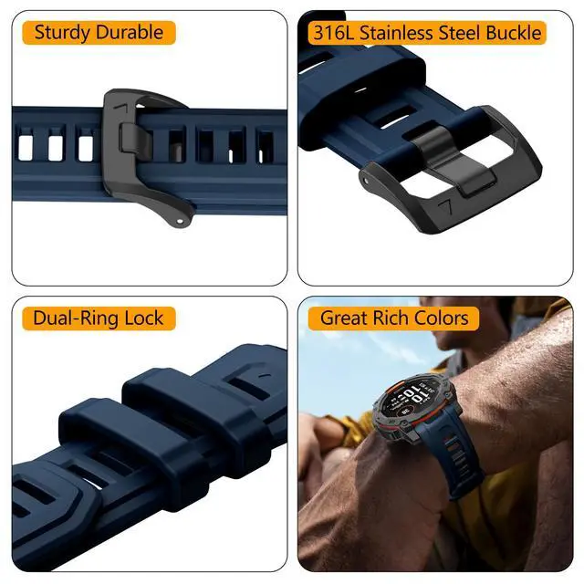 Alt view image 6 of 7 - Watch Bands Compatible with Instinct 3 Amoled/Solar 50mm