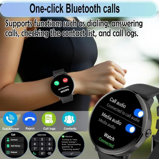Alt view image 5 of 6 - 1.43" AMOLED SmartWatch for Men and Women, Black | Phone Call, IP68 Waterproof, Fitness Tracker