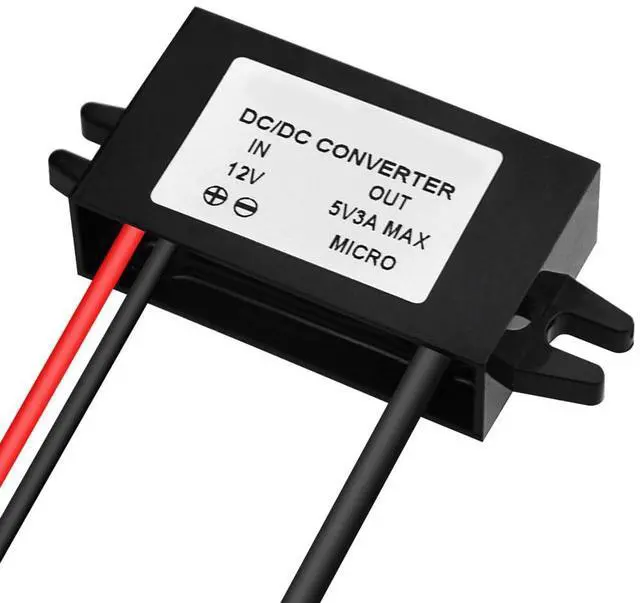Alt view image 2 of 7 - 2PCS DC-DC Buck Converter Module 3A 12V 24V to 5V DC Power Converter with Micro USB Connector (Right Angle USB Interface)