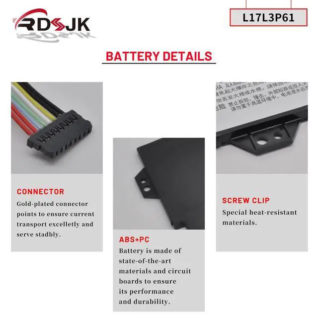 Alt view image 6 of 7 - L17L3P61 L17M3P61 L17C3P61 Laptop Battery for Lenovo IdeaPad 320S-13IKB Yoga 330-11IGM 720-12IKB Flex 6-11IGM Xiaoxin 7000-13 V330S-13IKB Series 5B10N87357 5B10N87358 5B10N87359 11.58V 36Wh (Type A)