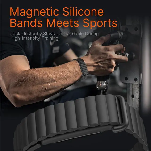 Alt view image 3 of 7 - Magnetic Silicone Bands Compatible for Google Fitbit Air Active Band | Auto Quick Lock Breathable Soft Loop Strap for Fitbit Air Men Women,Comfortable Sport Replacement Wristbands Accessories