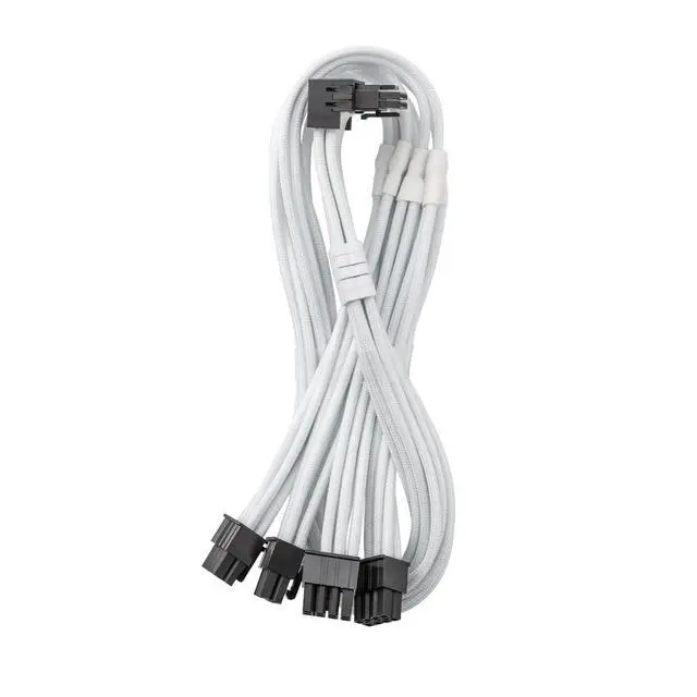 Main image of E-Series Pro ModFlex Sleeved 12V-2x6 12VHPWR 90° StealthSense PCIe Cable for EVGA G/G+ / P/P+ / T (Variant B, White)