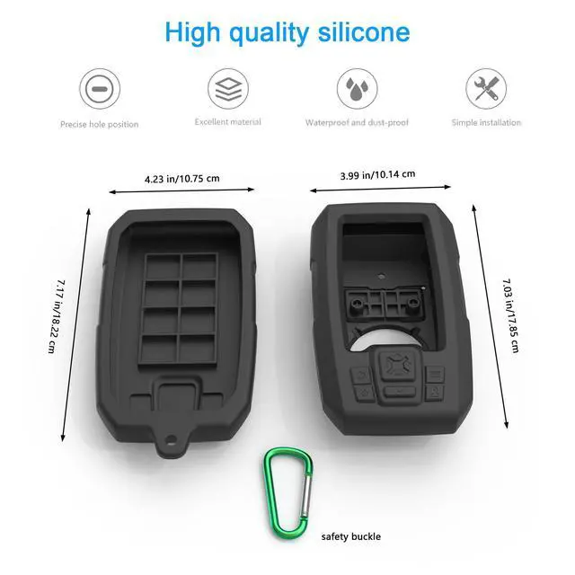 Alt view image 2 of 7 - Fish Finder Protective Silicone Skin Case Cover Compatible with Garmin Striker Plus 4 (010-01870-00) and Garmin Striker Vivid 4cv (010-02550-00) (Black)