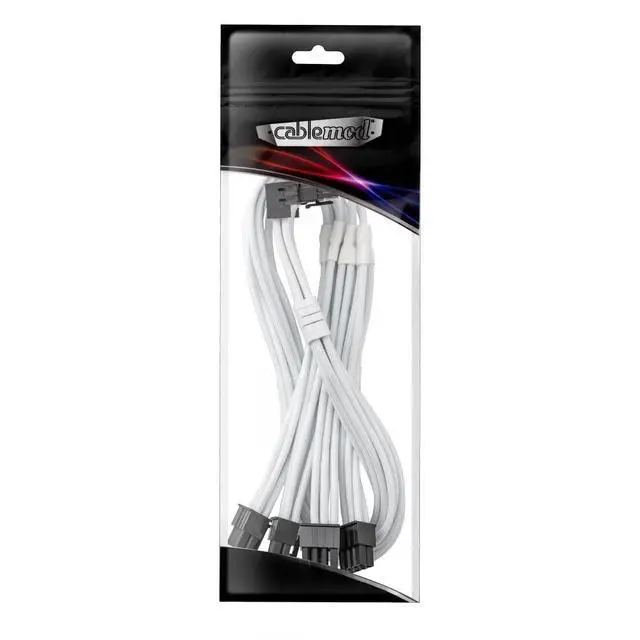Alt view image 4 of 4 - E-Series Pro ModFlex Sleeved 12V-2x6 12VHPWR 90° StealthSense PCIe Cable for EVGA G/G+ / P/P+ / T (Variant B, White)