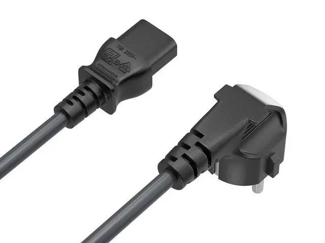 Alt view image 2 of 3 - European Power Cord - 3 Prong Connector for Computers, TVs, Monitors, & More, (CEE 7/7 to IEC320 C13) (EU Europe)
