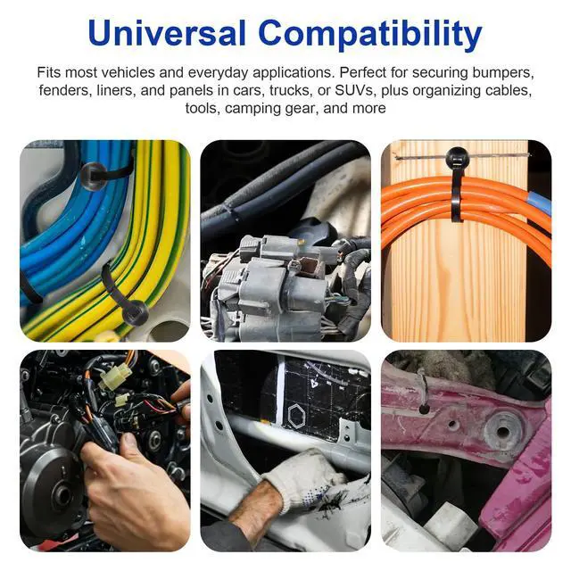 Alt view image 5 of 7 - 400 Pcs Heavy-Duty Self-Locking Cable Tie Buckle Kit Includes 2 Flush Cutters & Pliers Tip Protectors for Car Repairs, Home, Office & Outdoor Organization