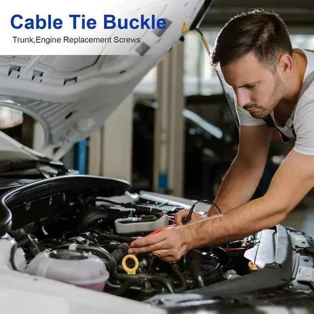 Alt view image 6 of 7 - 400 Pcs Heavy-Duty Self-Locking Cable Tie Buckle Kit Includes 2 Flush Cutters & Pliers Tip Protectors for Car Repairs, Home, Office & Outdoor Organization