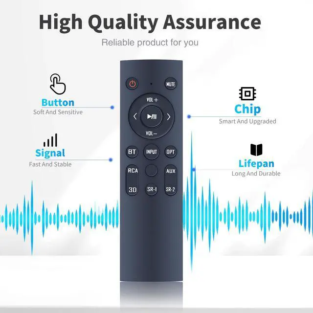 Alt view image 4 of 7 - New Replacement Remote for WOHOME Surround Sound HomeTheater Soundbar S9920
