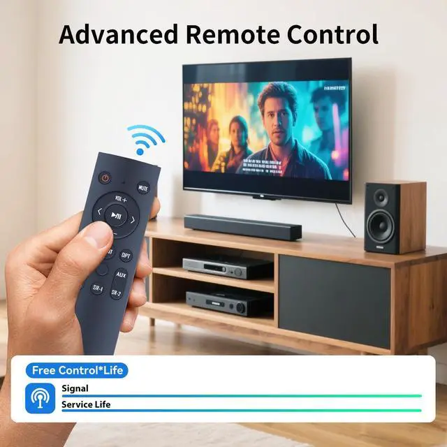 Alt view image 5 of 7 - New Replacement Remote for WOHOME Surround Sound HomeTheater Soundbar S9920