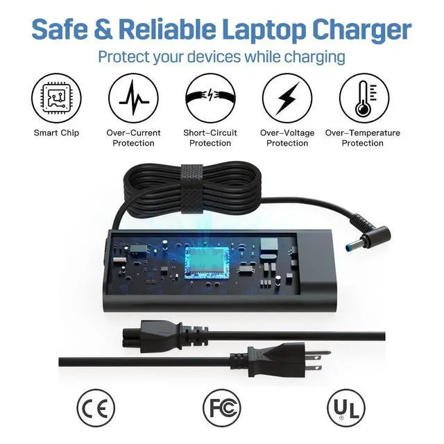 Alt view image 4 of 6 - 135W 19.5V 6.9A Laptop Charger Replacement for HP Spectre x360 15T-DF100 CTO, Pavilion Gaming 15-EC0751MS 15 17 EC0013DX L15534-001 TPN-DA11 TPN-CA13 OMEN Power Adapter Supply Cord