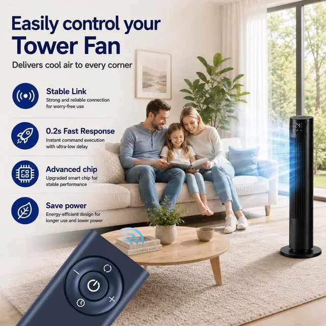 Alt view image 2 of 7 - Replacement Remote Control for Vornado Air Circulator Tower Fan OSCR32 | OSCR37 VMH505