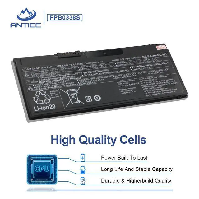 Alt view image 4 of 7 - FPB0338S Battery for Fujitsu LifeBook U7/E5/T9 Series | T937/T938/T939,E548/E549/E558/E559,U747/U748/U749/U757/U758/U759,FPCBP529/531,FMVNBP247/248,50Wh 14.4V 3490mAh 4-Cell