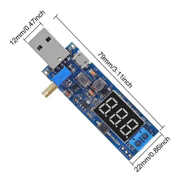 Alt view image 5 of 7 - 6pcs USB Step UP/Down Power Supply Module, 3.5V-12V to 1.2V-24V DC-DC Adjustable Boost Buck Converter Module Voltage Regulator 5V to 3.3V 9V 12V 18V 24V