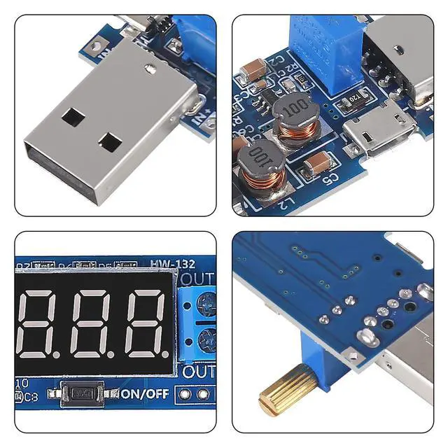 Alt view image 4 of 7 - 6pcs USB Step UP/Down Power Supply Module, 3.5V-12V to 1.2V-24V DC-DC Adjustable Boost Buck Converter Module Voltage Regulator 5V to 3.3V 9V 12V 18V 24V