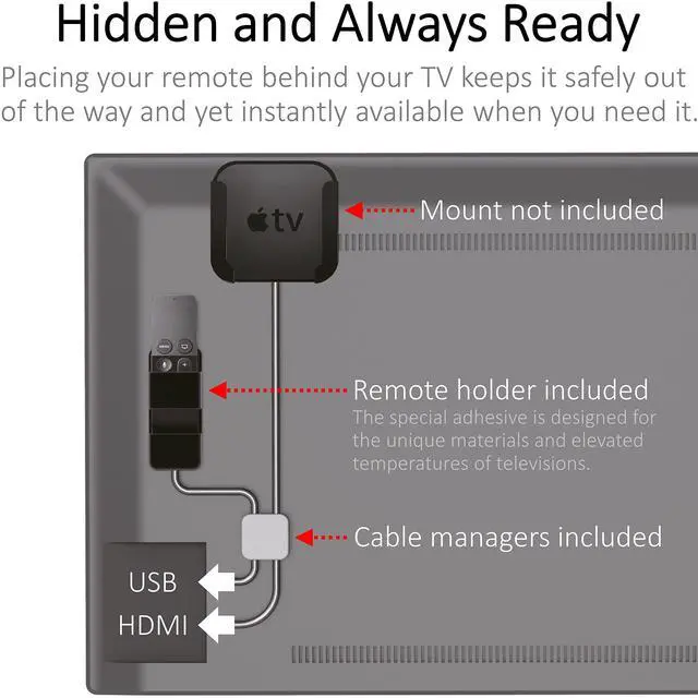 Alt view image 3 of 6 - Remote Holder for Apple TV (Safeguards Black Apple TV Remote Controls)