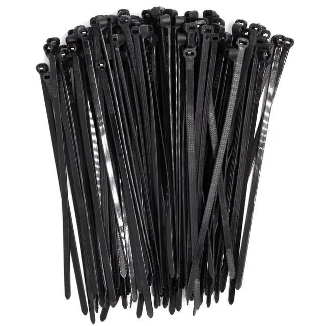 Alt view image 7 of 7 - 150pcs Push Mount Zip Ties 6 inch, Self Locking Straps Cable Zip Tie with Stainless Steel Metal Tooth Locking Device Heavy Duty Nylon Zip Tie Clips for (6", Black)