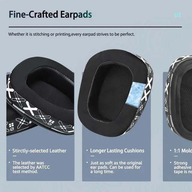 Alt view image 4 of 6 - Cooling Gel Replacement Ear Pads for Logitech G933 Gaming Headset, Also Fits G935 G930 G635 G633 G633S G533 G430 G431 G432 G433 Headphone, Earpad for G332 G230 G231 G233 Headset