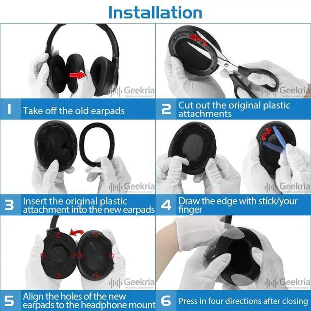 Alt view image 5 of 6 - Replacement Ear Pads Compatible with Edifier W830BT, W860NB Headphones, Ear Cushions (Black)