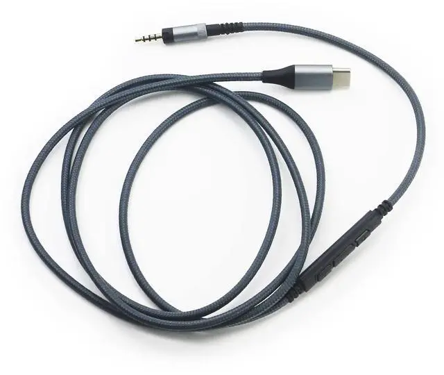 Alt view image 2 of 6 - USB C Type-C Audio Cable Compatible with Sennheiser Momentum 3, Momentum 2.0, HD1 Headphone, Remote Volume Mic Compatible with iPhone 17/ Air /16/15/iPad