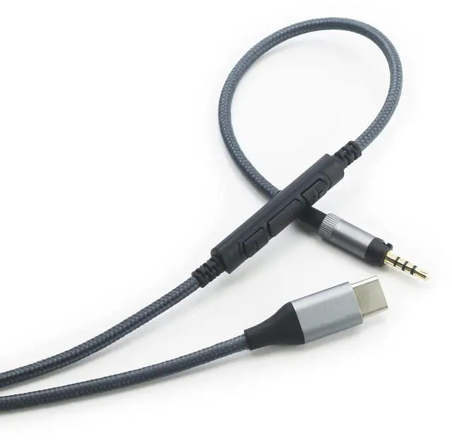 Alt view image 5 of 6 - USB C Type-C Audio Cable Compatible with Sennheiser Momentum 3, Momentum 2.0, HD1 Headphone, Remote Volume Mic Compatible with iPhone 17/ Air /16/15/iPad