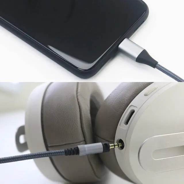 Alt view image 6 of 6 - USB C Type-C Audio Cable Compatible with Sennheiser Momentum 3, Momentum 2.0, HD1 Headphone, Remote Volume Mic Compatible with iPhone 17/ Air /16/15/iPad