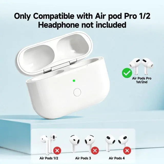 Alt view image 3 of 7 - Replacement for AirPods Pro 1 & 2 Charging Case,USB-L,Bluetooth Pairing