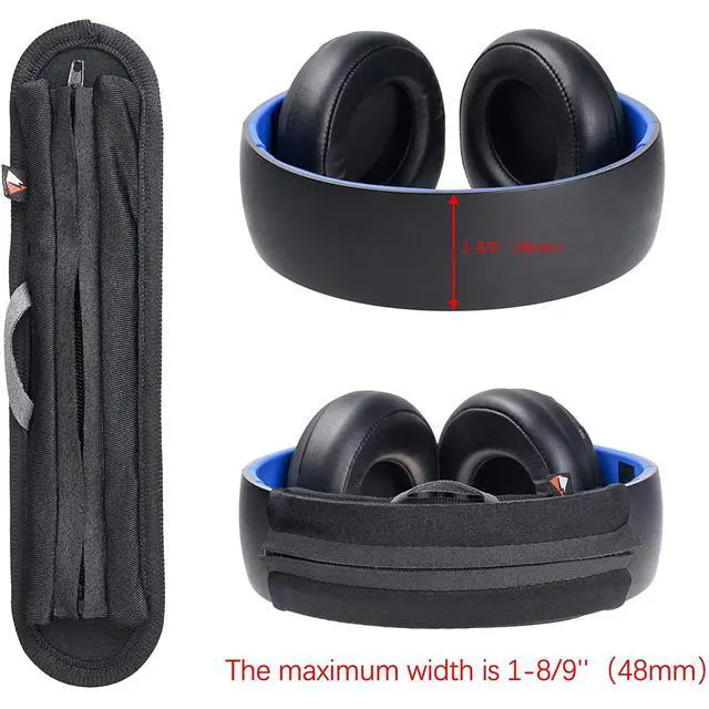 Alt view image 2 of 7 - QC35 Headband Cover for ATH-M50X, Beats Solo 3, Astro a10s, Soundlink AE II Universal Replacement Head Band Protector with Zipper, Headband Cover Cushion Protector Pad for Headphones (Large, Black)