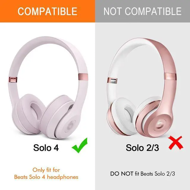 Alt view image 2 of 7 - Replacement Earpads for Beats Solo 4 Wireless On-Ear Headphones -Cloud Pink | Solo4 Ear Pad Cushions with Premium Protein Leather Durable Foam