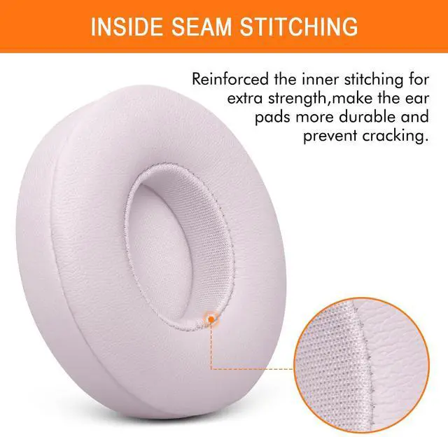 Alt view image 4 of 7 - Replacement Earpads for Beats Solo 4 Wireless On-Ear Headphones -Cloud Pink | Solo4 Ear Pad Cushions with Premium Protein Leather Durable Foam