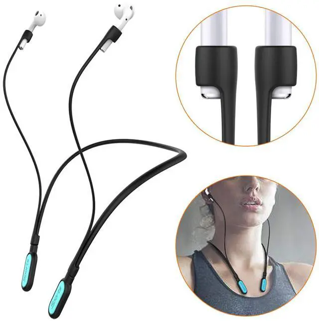 Main image of Compatible Silicone Earbuds Strap Wire Cable Connector | Earphone Sports Neckband Replacement for Airpods Pro 3/2/1 Pro/Airpods 4/3/2/1 (Light Blue)