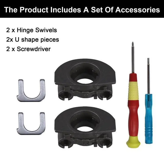 Alt view image 5 of 7 - WH-1000XM4 Hinge Replacement Kit Swivel Hinge + U-Shaped Metal Lock Glove Repair Parts Genuine Compatible for Sony WH-1000xm4, Hinge Spin with Replacement Parts (Black)