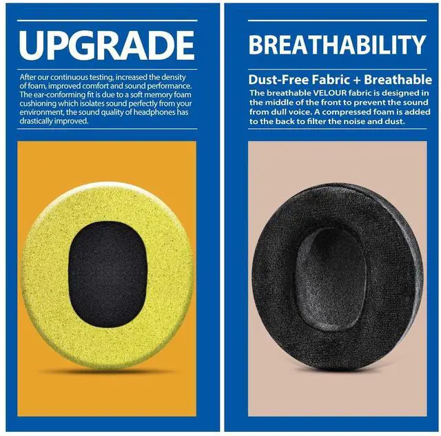 Alt view image 3 of 7 - Earpads Compatible with LS31 LS41 LS35X LS50X Headset with Microphone Foam I Replacement Ear Cushion (Soft Velour)
