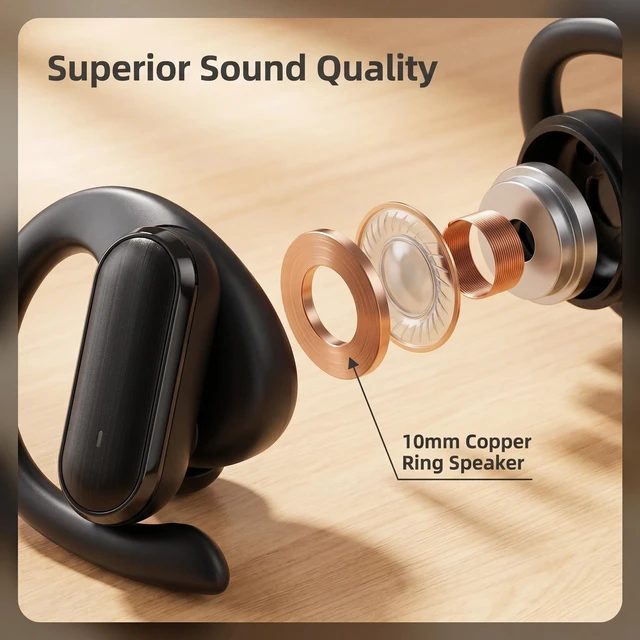 Alt view image 4 of 7 - Over The Ear Earbuds Bluetooth Headphones Wireless Earbuds 60hrs Playtime Wireless Charging Case Sports Ear Buds Stereo Sound IPX7 Waterproof Sports Earphones for Running Black