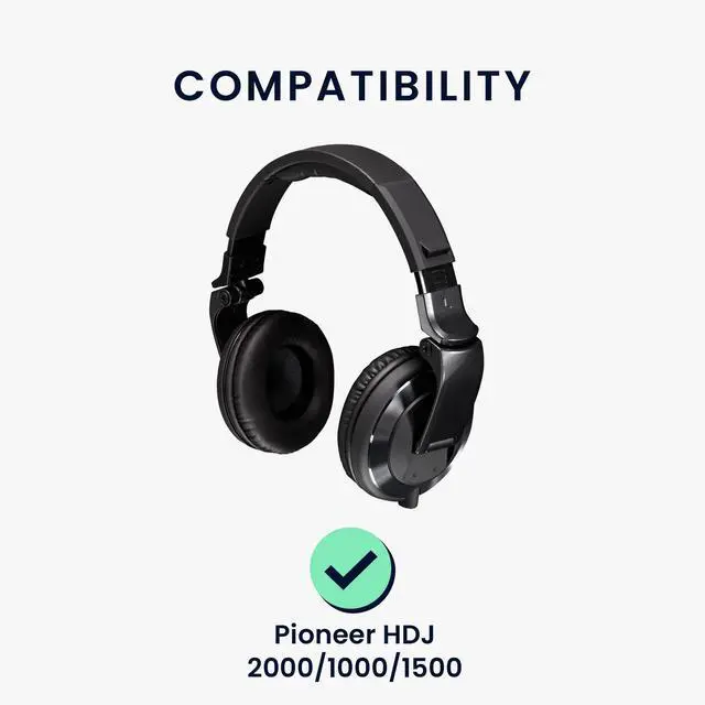 Alt view image 2 of 7 - Ear Pads Compatible with Pioneer HDJ 2000/1000/1500 Earpads - 2X Replacement for Headphones - Black
