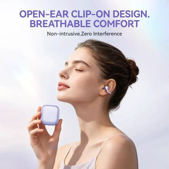 Alt view image 3 of 7 - Clip On Earbuds Open Ear Headphones Wireless Bluetooth 6.0,48H Playtime,IPX6 Waterproof,Touch Control All-Day&Comfort Ideal for Women,Sports,Workouts and Daily Use (Begie)