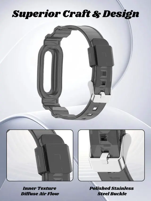 Alt view image 4 of 7 - Compatible with Google Fitbit Air Watch. Soft, durable, skin-friendly replacement band for all-day comfortable wear