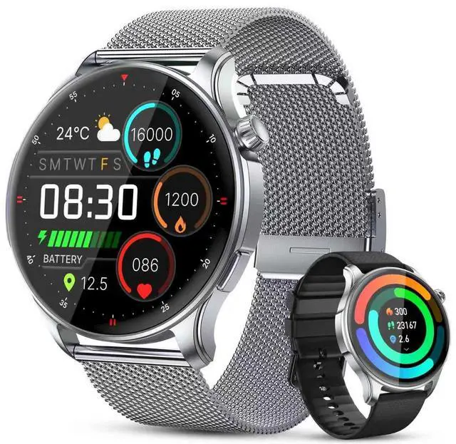 Main image of Smart Watch for Men Women Fitness: Make Answer Call Running Digital Mens Watches Waterproof Smartwatch Android Phone iPhone Samsung Compatible Step Pedometer Tracker Heart Rate Sleep SpO2 Monitor