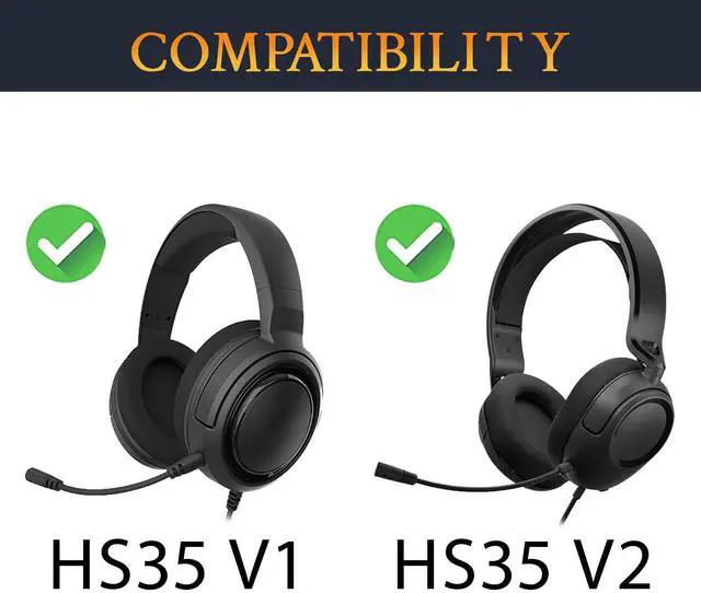 Alt view image 2 of 5 - Earpads Replacement for Corsair HS35 V1/V2 Stereo Gaming Headsets, Ear Pads Cushions with Noise Isolation Foam, Added Thickness - HS35 MF Black