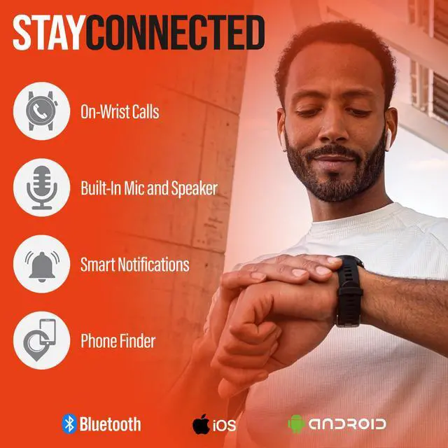 Alt view image 6 of 6 - Activ8 Smart Watch with Fitness Tracker - iOS & Android Smart Watch for Women and Men, AMOLED Display with Heart Rate & Sleep Monitor