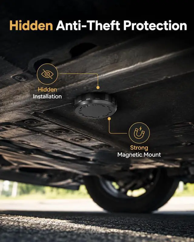 Alt view image 3 of 7 - Tag Tracker Device for Vehicles | No Subscription, Works with Apple Find My, Hidden Magnetic Car Tracker, Waterproof Mini Locator