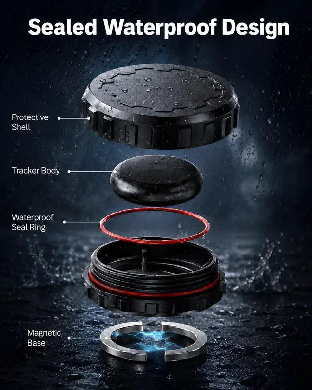 Alt view image 5 of 7 - Tag Tracker Device for Vehicles | No Subscription, Works with Apple Find My, Hidden Magnetic Car Tracker, Waterproof Mini Locator
