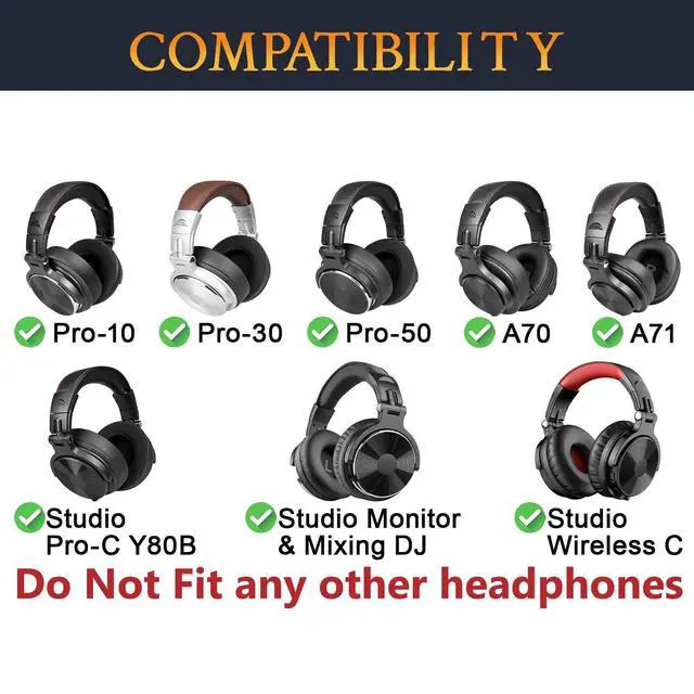 Alt view image 2 of 4 - Headband for Oneodio Pro-10/Pro-30/Pro-50/Studio Monitor & Mixing DJ/A71/A70/Studio Wireless C/Studio Pro-C Y80B Headphones, Replacement Headstrap Pad Repair Part - Black
