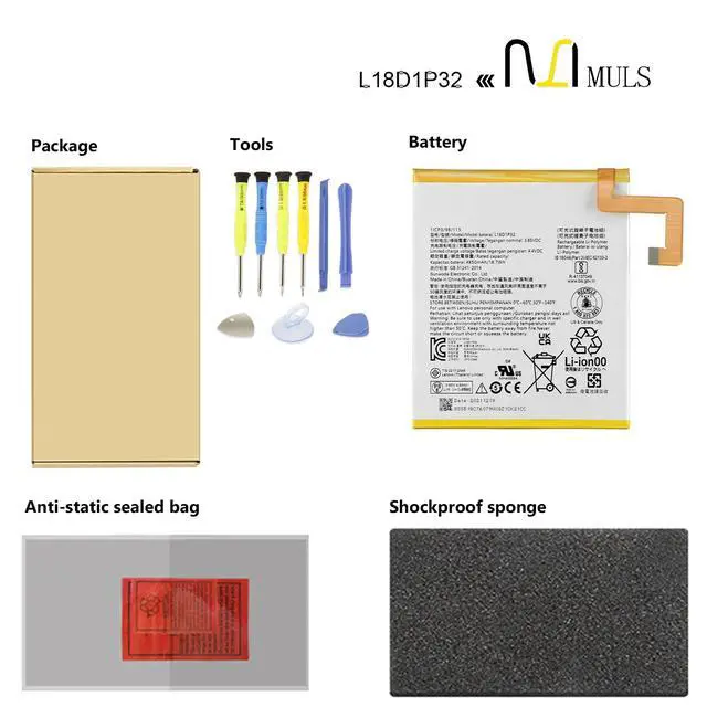 Alt view image 6 of 7 - L18D1P32 Tablet Battery for Lenovo Smart Tab M10 TB-X505F TB-X505L | TB-X505X TB-X505Xl TB-X605F TB-X605FC TB-X605L TB-X605LC TB-X605M TB-X605Cl 3.85V 4850mAh 18.7Wh with Tools, Extended runtime
