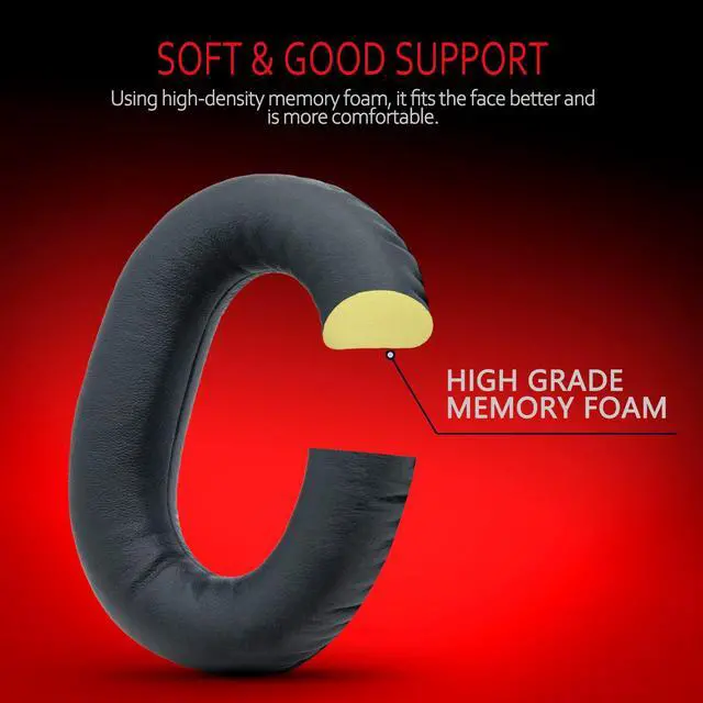 Alt view image 3 of 7 - Ear Pads for Sony MDR-RF995RK Headphones, Also Compatible with Sony MDR-RF895RK, Sony WH-RF400R Wireless Headphone Replacement Ear Cushions Soft Memory Foam Ear Cup Leather Pads(Black)