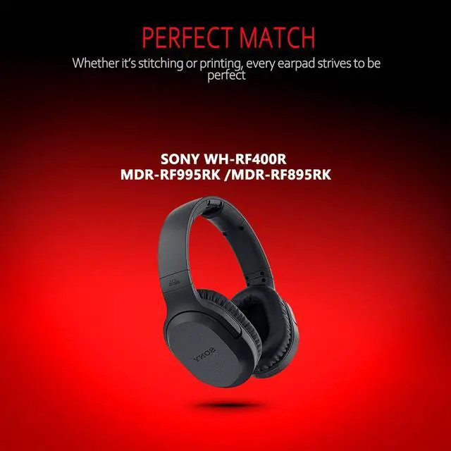 Alt view image 7 of 7 - Ear Pads for Sony MDR-RF995RK Headphones, Also Compatible with Sony MDR-RF895RK, Sony WH-RF400R Wireless Headphone Replacement Ear Cushions Soft Memory Foam Ear Cup Leather Pads(Black)