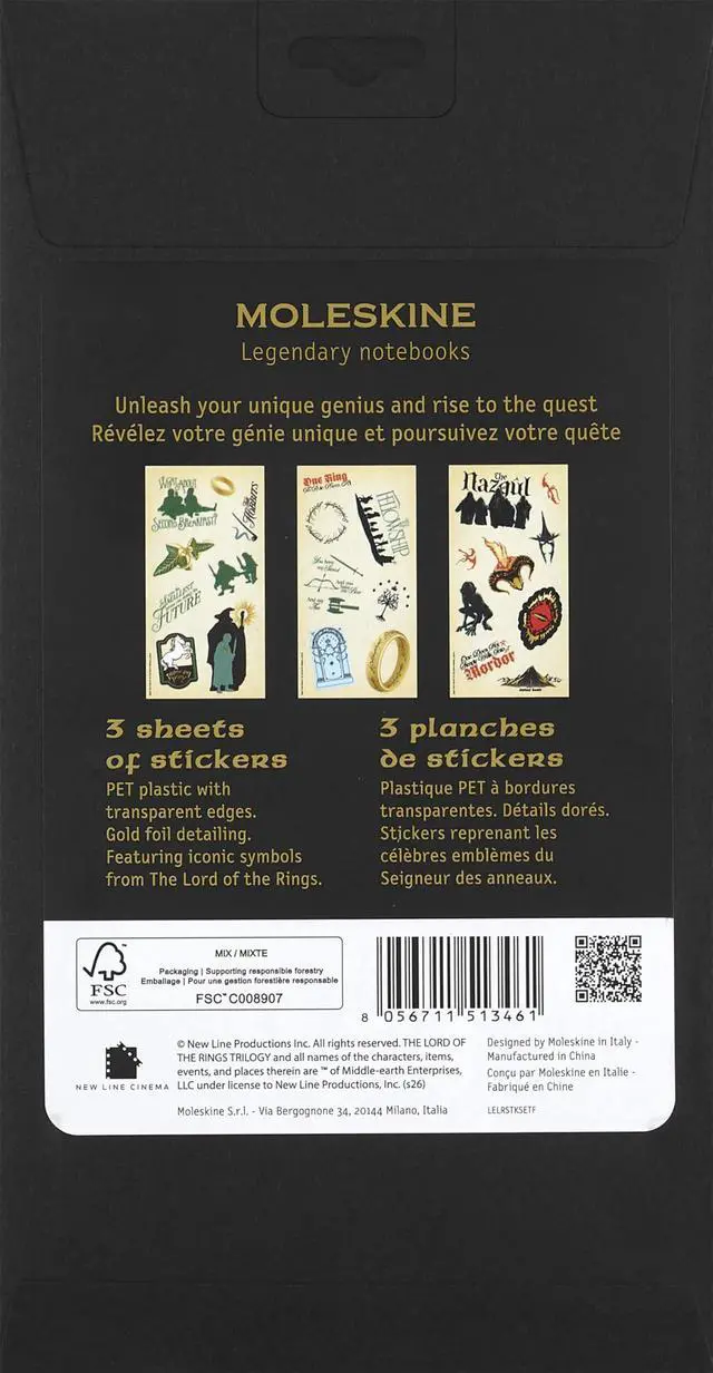 Alt view image 2 of 3 - Limited Edition The Lord of the Rings Stickers Set, 3 Sheets | Set of 3 PET sticker sheets with gold foil accents featuring The Lord of the Rings artwork